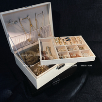 Ear stud earrings storage box jewelry dust jewelry storage box earrings EAR thread finishing jewelry box with lid
