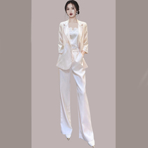 Summer Clothing Online Red Career Suit Women 2022 Summer New Fashion Temperament Western Dress Pants Summer and two sets of womens clothes