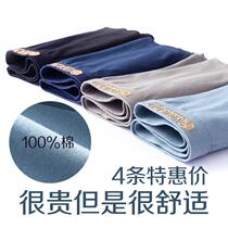 2 4 mens underwear cotton boxer breathable cotton youth shorts men plus fat size middle-aged and elderly four-corner pants