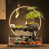 Circulating water source living room creative ornaments office small fish tank desktop landscape Zhaocai opening gifts