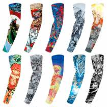 Tattoo sleeve mens flower arm sleeve outdoor riding driving arm protection female ice sleeve hand arm cover summer sunscreen hand sleeve