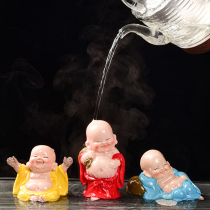 Creative lucky bag Small monk Color change tea play tea table Tea plate Tea Pet boutique can be raised ornaments Tea ceremony accessories