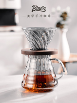 Bincoo Handflush Coffee Maker Filter Cup High Boron Silicon Glass Filter Cup V60 Punch Cup Coffee Filter Sharing Pot