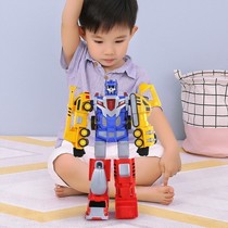 工程车儿童机器人模型变形玩具金刚拼装礼物汽车人益智汽车正版
