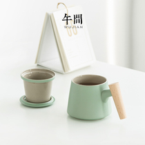 Tea water separation filter tea cup office Cup flower tea personal cup single men and women ceramic water cup with lid