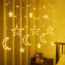 led star lights flashing lights string lights Star Girl heart Net red room bedroom curtain decorative lights layout