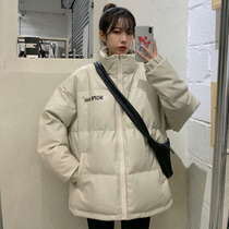 Winter bf loose thickened printed cotton-padded jacket womens Korean version of hooded cotton-padded jacket womens cotton coat 2020 New
