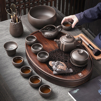 Purple sand kung fu tea set home office meeting guest high-end gift set kung fu tea table small set tea tray
