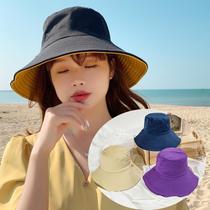 Fishermans hat female summer cover Korean version of Big along the Tide brand face small wild Japanese sunscreen double-sided sunshade hat basin hat