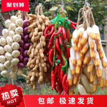 Simulation corn fruit and vegetable string Farm house decoration courtyard outdoor pendant Crop grain props