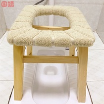 Solid Wood elderly disabled pregnant women shit toilet toilet toilet chair can be simple toilet toilet household Cypress wooden stool