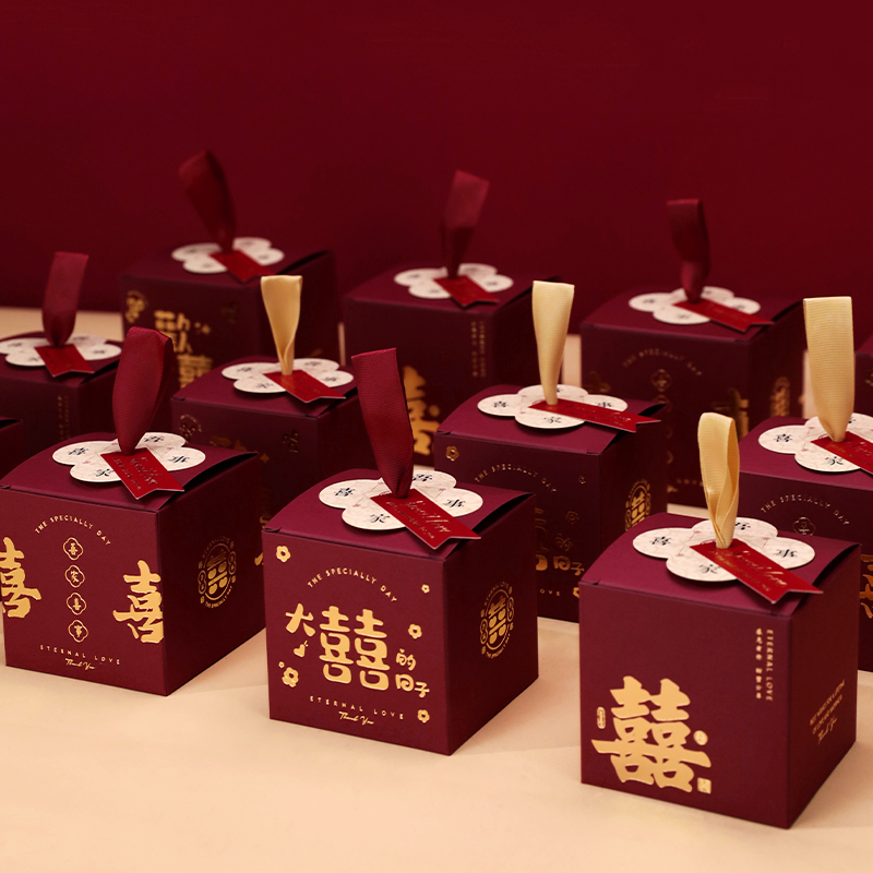 シュガーボックス結婚式のキャンディーボックス 2023 新しい結婚式のポータブル結婚式のキャンディーバッグハイエンドのキャンディー包装箱空の箱