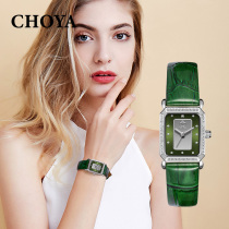 Simple fashion temperament square watch womens ins style small retro square dial waterproof fashion small green watch