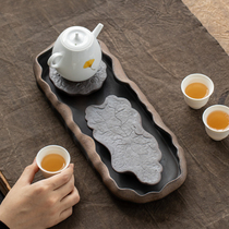 Coarse pottery dry bubble table Tea tray Zen water storage Small two-person simple tea sea ceramic Japanese tea table household pot holder