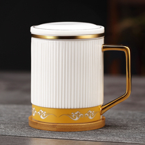 Jingdezhen Silver Cup 999 sterling silver ceramic water cup tea separation filter office tea cup gift customization