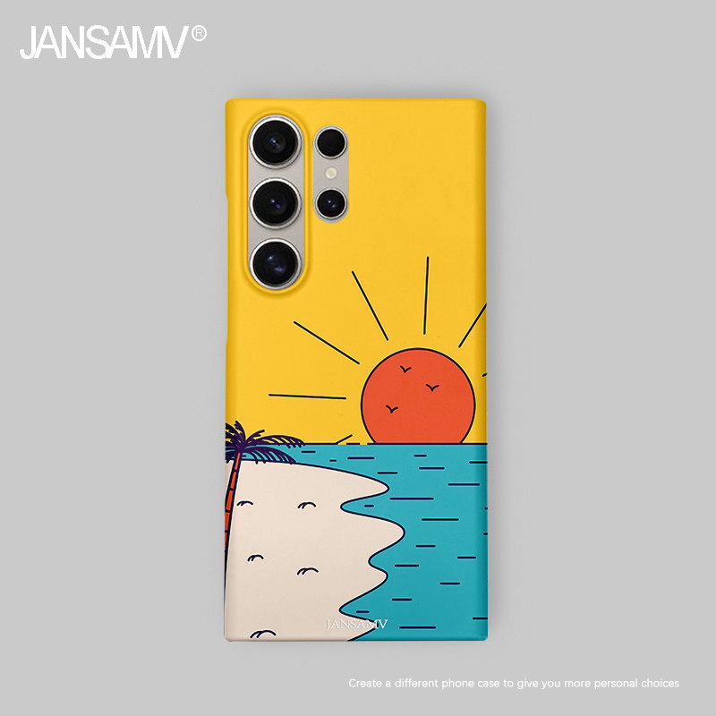Seaside Illustration — Gray Samsung Phone Case