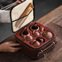 Zisha travel kung fu tea set set fast guest Cup one pot four Cup carrying bag outdoor Japanese mini home simple