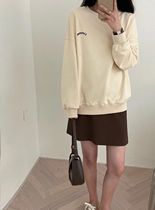  8092 early autumn new simple all-match letter sweater 8 13-length 65 bust 130