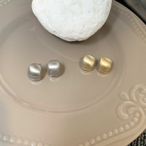 Shilijian (Brushed Small Ball) Temperament Capable and Simple Silver Needle Earrings Versatility INS Wind Circle Earrings