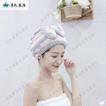 Hair towel wrapped in headscarf quickly blow dry hair cap strong absorbent cap wipe hair thick dry towel