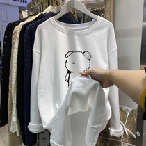 2022 pregnant womens spring clothing blouses pure cotton mill fur medium length Korean version loose large code long sleeve t-shirt female fashion deposit