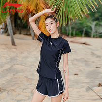 Li Ning swimsuit womens split two-piece set 2021 new belly cover thin conservative student casual hot spring swimming suit