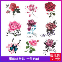 Explosive tattoo stickers waterproof women long-lasting sexy clavicle roses butterfly chest scar stickers hipster tattoo stickers