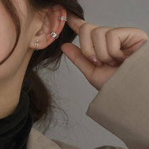 S925 silver simple ear bone clip ear clip no ear holes female retro port flavor earrings earrings simple light luxury temperament earrings