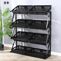 Simple fruit store display rack multi-layer durable convenience store storage rack fruit rack breathable single row double row fruit and vegetable rack