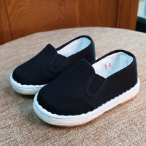 Old Beijing childrens cloth shoes boys black cloth shoes spring and autumn breathable baby handmade cloth shoes Chinese style costume