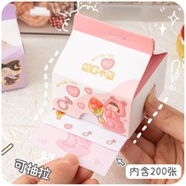 Creative milk box high-value post-it stickers girl cute suit ins Wind non-sticky hand book sticker