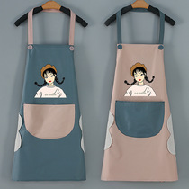 Cotton apron home kitchen 2021 New Net red with women cute long sleeve gown work waist men