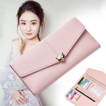 2021 European and American fashion new womens soft leather wallet womens long wallet womens large capacity clutch handbag
