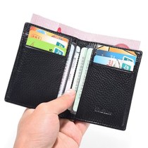 Ultra-thin card bag mens leather mini wallet one multi card position simple certificate card cover drivers license leather case tide