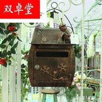 European style retro Villa mailbox idyllic wall-mounted letter box wrought hand-painted post box outdoor mailbox waterproof