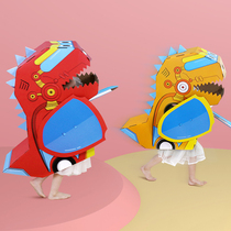 Shake sound new carton dinosaur toys can wear DIY kindergarten childrens manual assembly to make T-rex model