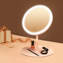 led makeup mirror with lamp vertical desktop patch mirror student dormitory home Beauty Mirror HD rotating charging female