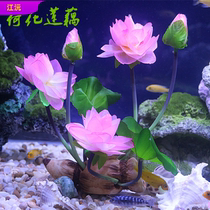 Jichang fish tank decoration simulation water plant lotus lotus seed fish tank landscaping decoration home decoration plastic fake lotus