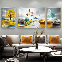 Light luxury atmosphere living room decoration painting modern simple tripto sofa background wall hanging painting landscape murals Crystal porcelain painting