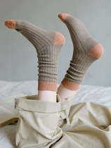 Medium-length socks Womens Mid-range socks tide Joker autumn and winter cotton socks pile socks Korean Japanese high-tube stockings