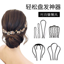 Meatball head plate hair plug Iron hairpin simple and all-match Korean hair tool artifact hairpin headdress hairpin hair plug comb