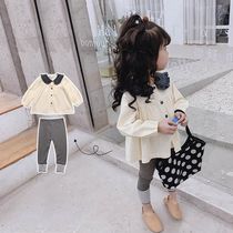 Girl set autumn 2021 new female baby Foreign style 1 Spring and Autumn 2 two-piece set fashionable 3-year-old children Korean tide 5