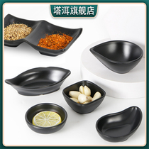 Japanese melamine seasoning dish commercial black tableware dip bowl creative restaurant plastic hot pot seasoning side dish