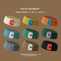 The letter C standard hair belt is comfortable and elastic. Korean version of the four seasons can wear sports headband wide-brimmed knitted headwear for girls