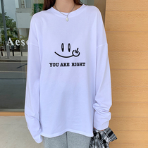 Wear casual large size womens clothing 2021 early Autumn street TEE Europe and the United States trend brand loose ins fashionable long-sleeved T-shirt women