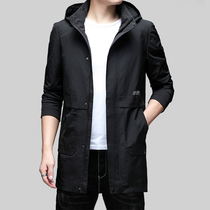 2021 Spring and Autumn Thin Armani Mens Trench Coat Long Hood English International Luxury Jacket