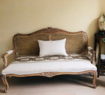 American Countryside Solid Wood Carvings style vine chic gold made old double trio sofa Studios Photographic folk Couch Sofa