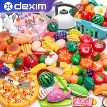 Childrens Day House toys boys and girls kitchen vegetables cut fruit set Cake cut gift