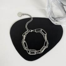 Double-layer stacked high-end chain bracelet female summer ins niche design cold wind personality hand jewelry accessories A37