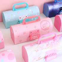  Pencil box multi-function fingerprint girl stationery box pencil bag female simple junior high school student Korean version of Xiaoqing